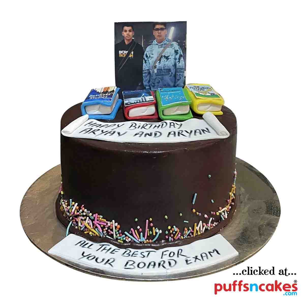 (2022) All The Best For Exams Books Study Theme Cake